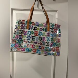 Dooney & Bourke It Clear Medium SHOPPER Tote/bag DB 1975 Logo Leather Handles